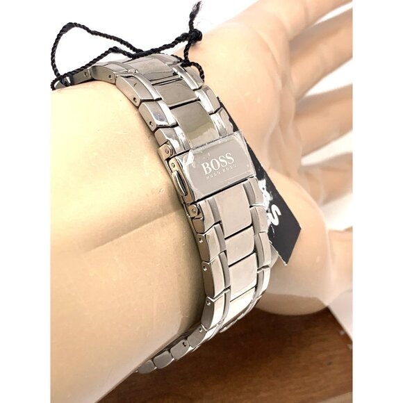 Hugo Boss Men's Watch 1513196 Quartz Chronograph Black Gray Dial Silver 43mm - Picture 9 of 13